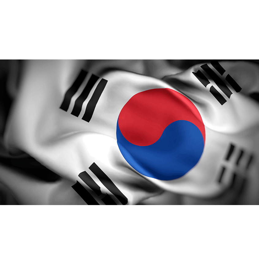 Flag of South Korea waving